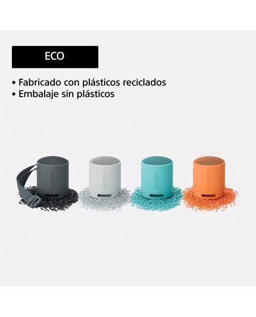 Altavoz Bluetooth portátil Sony SRS-XB100, compacto y potente, 16 horas de batería, resistente al agua y al polvo IP67. Ecológico. - Gris claro Gris claro-7