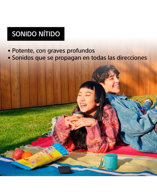 Altavoz Bluetooth portátil Sony SRS-XB100, compacto y potente, 16 horas de batería, resistente al agua y al polvo IP67. Ecológico. Azul Azul-3
