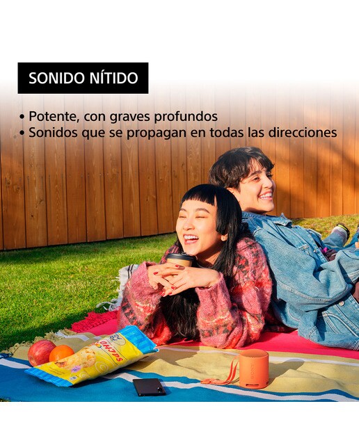 Altavoz Bluetooth portátil Sony SRS-XB100, compacto y potente, 16 horas de batería, resistente al agua y al polvo IP67. Ecológico. Naranja. - Naranja Naranja-3