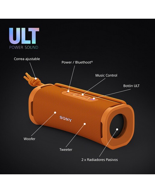 Altavoz portátil Sony ULT FIELD 1 con ULT POWER SOUND, IP67, resistente al agua, al polvo y a los golpes, 12h de batería, llamadas nítidas - Naranja Naranja-8