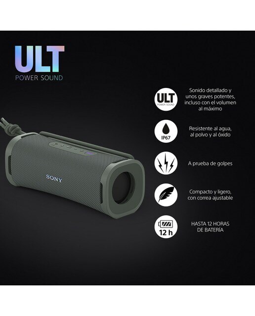 Altavoz portátil Sony ULT FIELD 1 con ULT POWER SOUND, IP67, resistente al agua, al polvo y a los golpes, 12h de batería, llamadas nítidas - Verde Bosque Verde Bosque-2