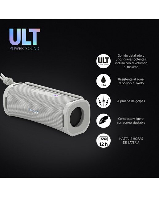 Altavoz portátil Sony ULT FIELD 1 con ULT POWER SOUND, IP67, resistente al agua, al polvo y a los golpes, 12h de batería, llamadas nítidas - Blanco Blanco-2