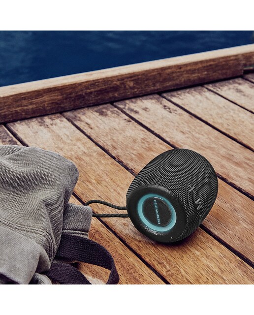 Altavoz portátil Energy Sistem Sunrise, Bluetooth 5.3, 18 horas de batería, IPX6, True Wireless, Plástico 100% reciclado y Luces LED Grafito-7