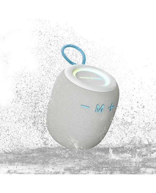 Altavoz portátil Energy Sistem Sunrise, Bluetooth 5.3, 18 horas de batería, IPX6, True Wireless, Plástico 100% reciclado y Luces LED - Blanco / Azul Blanco / Azul-2