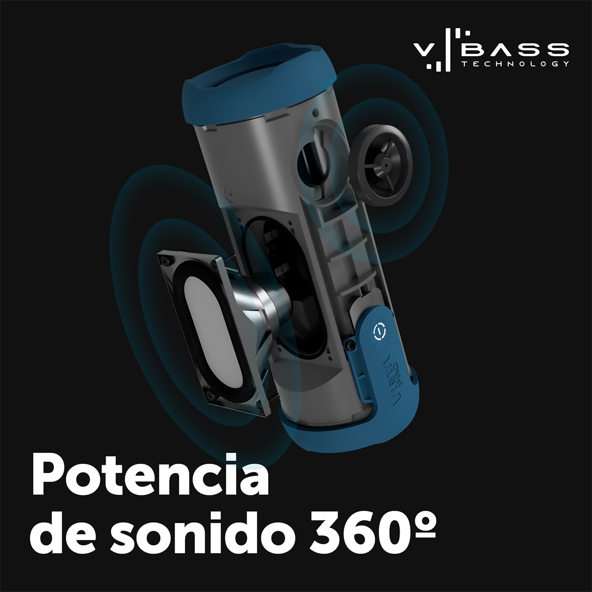 Altavoz portátil Vieta Pro Goody 4, Bluetooth, resistente al agua, autonomía hasta 12 h Azul-5