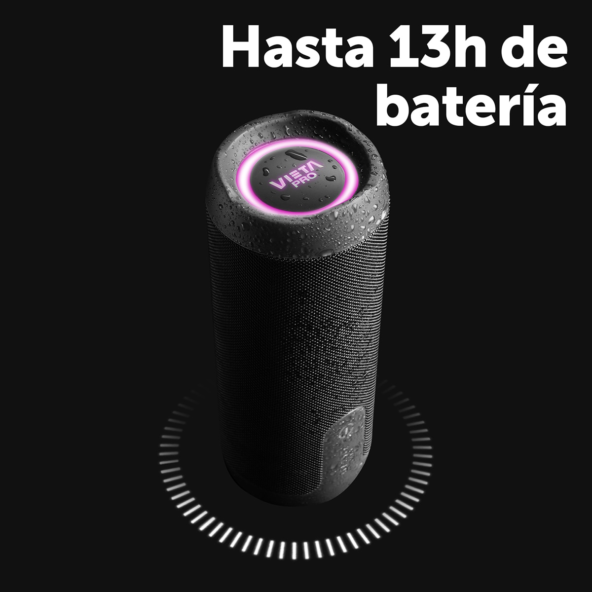 Imagen 4 de Altavoz portátil Vieta Pro Upper 4, Bluetooth, resistente al agua, hasta 13 horas de autonomía - Negro Negro