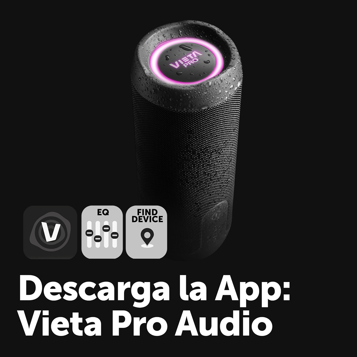 Imagen 6 de Altavoz portátil Vieta Pro Upper 4, Bluetooth, resistente al agua, hasta 13 horas de autonomía - Negro Negro
