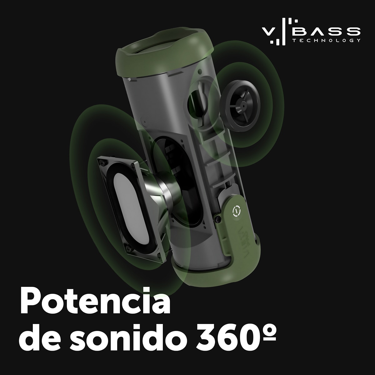 Altavoz portátil Vieta Pro Upper 4, Bluetooth, resistente al agua, hasta 13 horas de autonomía Verde-5