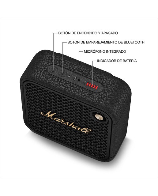 Altavoz portátil Marshall Willen II Black & Brass Negro-3