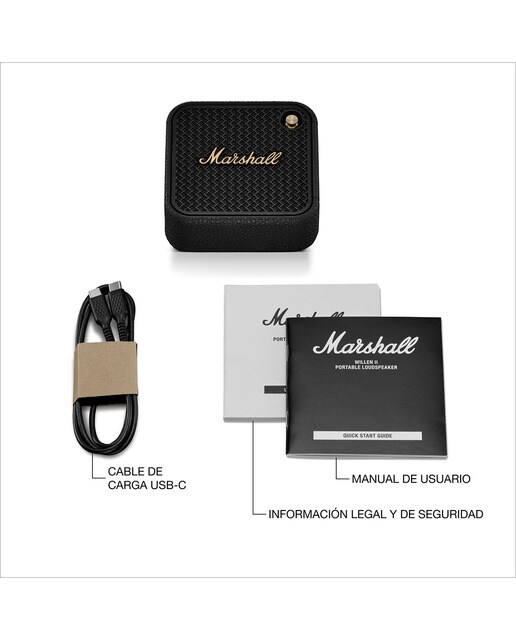 Altavoz portátil Marshall Willen II Black & Brass Negro-10