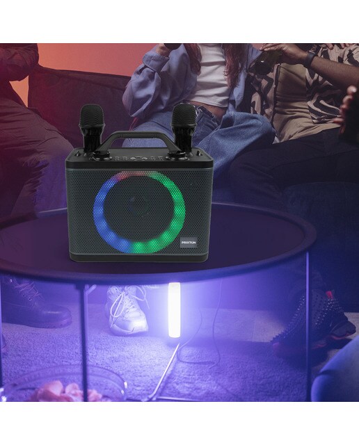 Coluna Karaoke Portátil Prixton PartyGo Preto-7