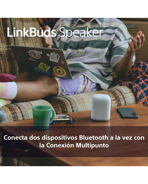 Altavoz portátil inalámbrico Sony LinkBuds, Bluetooth, resistente al agua IPX4, 12h de batería, llamadas nítidas, exteriores, viajes, - Negro Negro-7