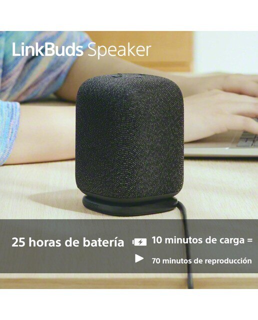 Altavoz portátil inalámbrico Sony LinkBuds, Bluetooth, resistente al agua IPX4, 12h de batería, llamadas nítidas, exteriores, viajes, - Negro Negro-8