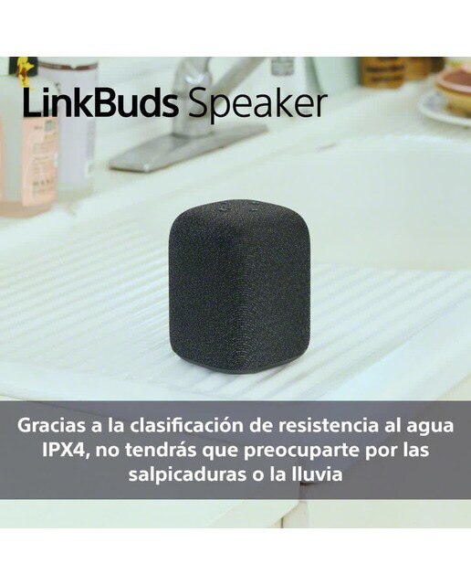 Altavoz portátil inalámbrico Sony LinkBuds, Bluetooth, resistente al agua IPX4, 12h de batería, llamadas nítidas, exteriores, viajes, - Negro Negro-9