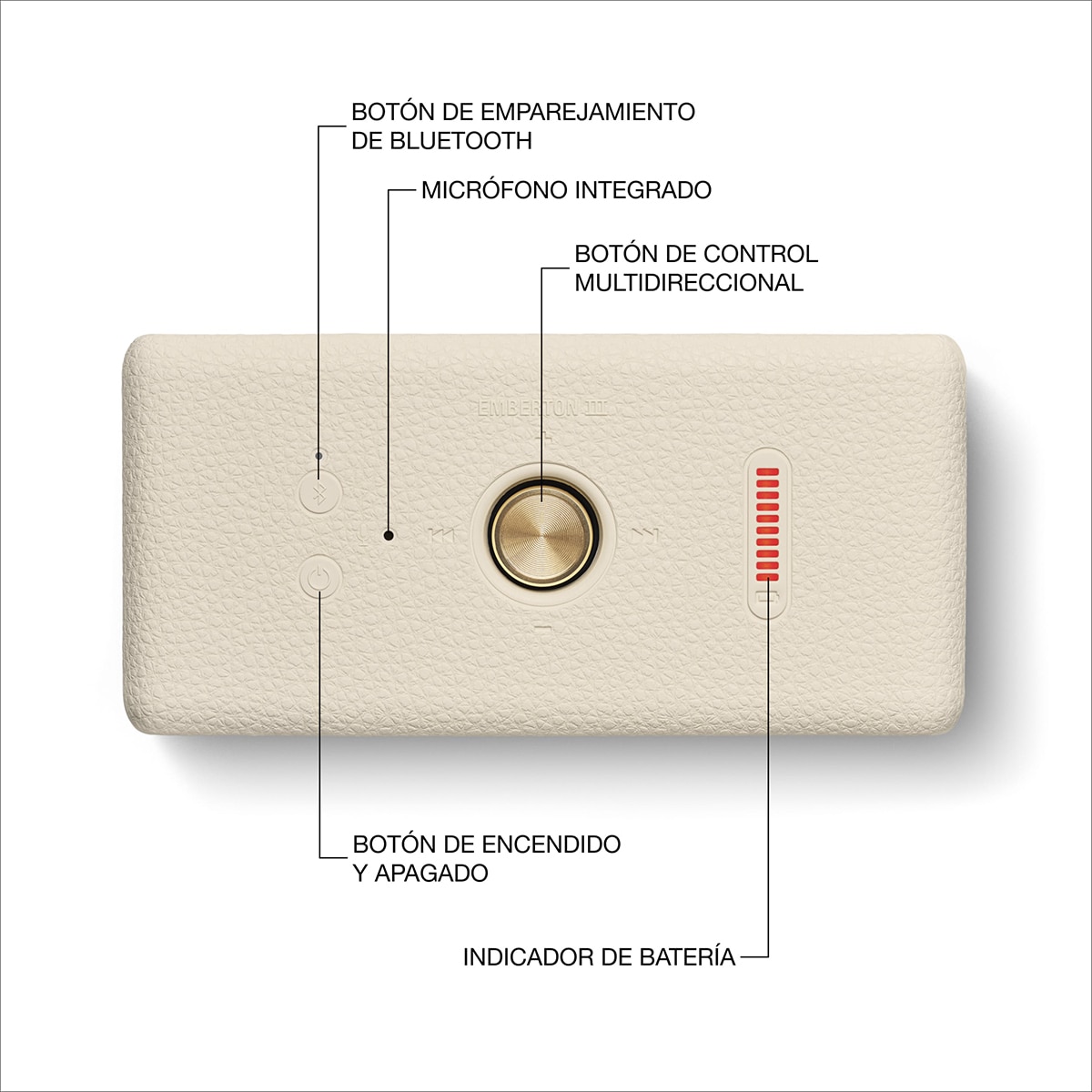 Altavoz portátil Marshall Emberton III Cream Crema-6