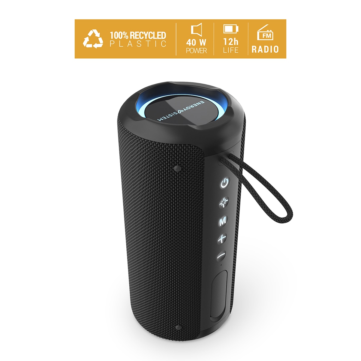 Altavoz portátil Energy Sistem TempoRave Bluetooth 5.3, TWS, 12h de autonomía, IPX6, Radio FM, Luces LED Negro-6