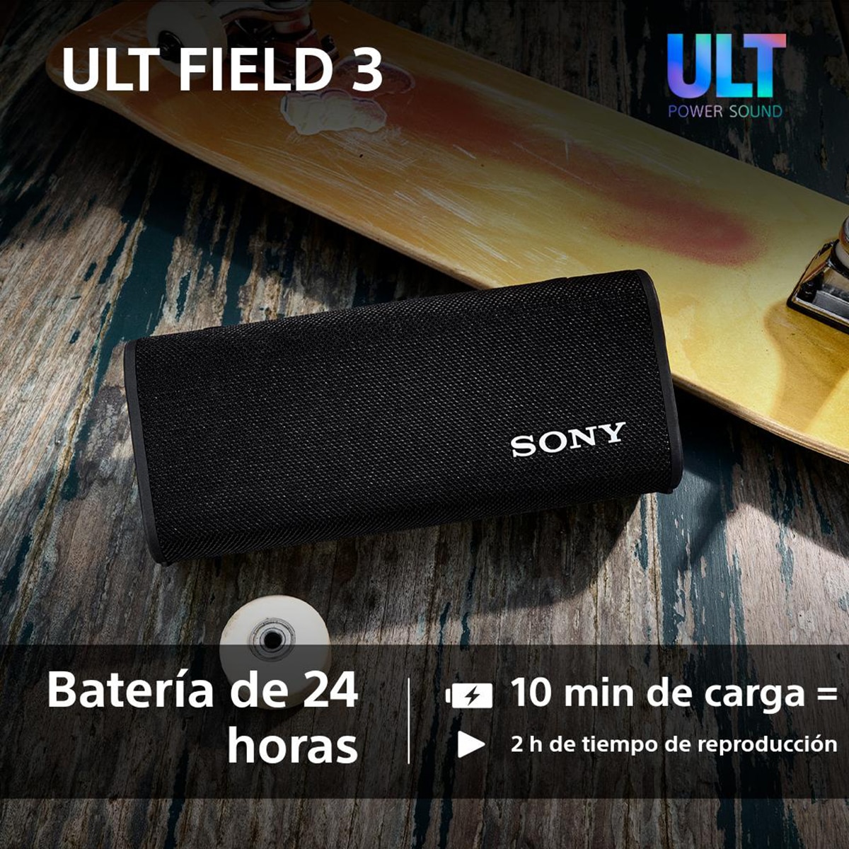 Altavoz portátil Sony ULT FIELD 3 con ULT POWER SOUND, IP 67, resistente al agua, polvo y golpes, 24 horas de batería, correa desmontable - Blanco Blanco-7