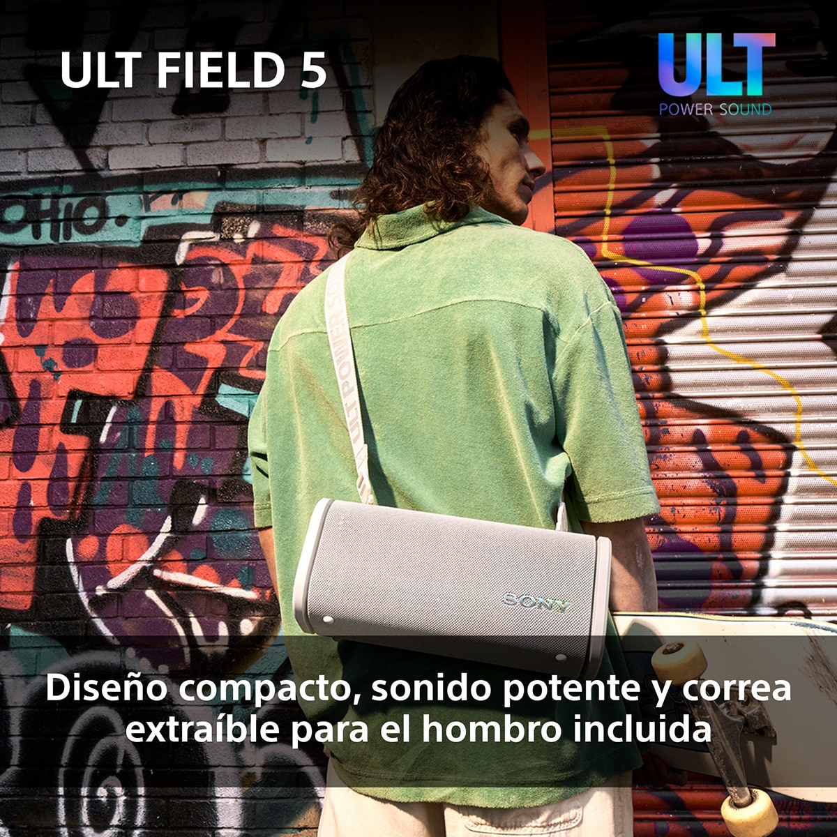 Altavoz portátil Sony ULT FIELD 5 con ULT POWER SOUND, IP67, resistente al agua, polvo y golpes, 25 horas de batería, luces 360, correa desmontable Negro-6