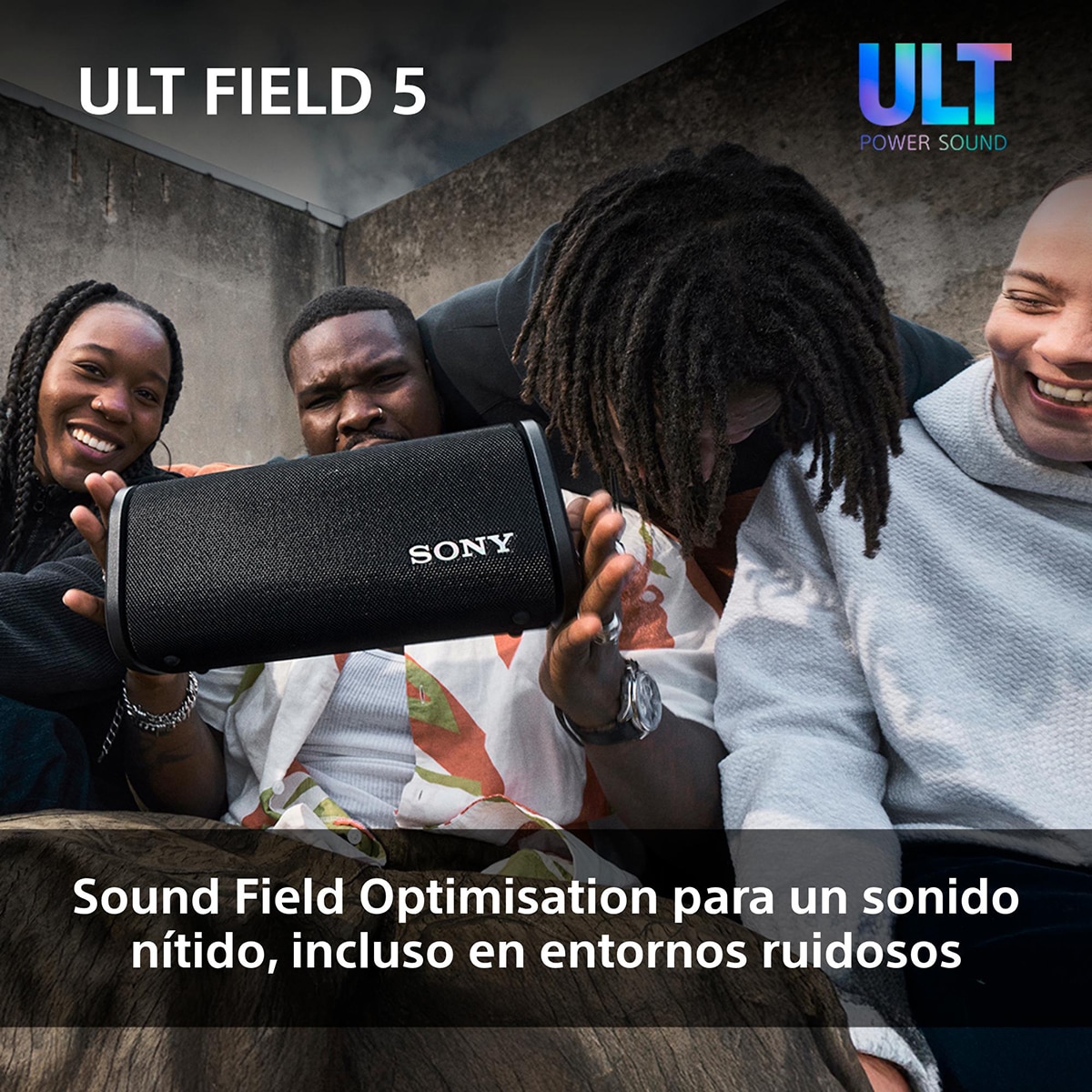 Altavoz portátil Sony ULT FIELD 5 con ULT POWER SOUND, IP67, resistente al agua, polvo y golpes, 25 horas de batería, luces 360, correa desmontable Negro-10