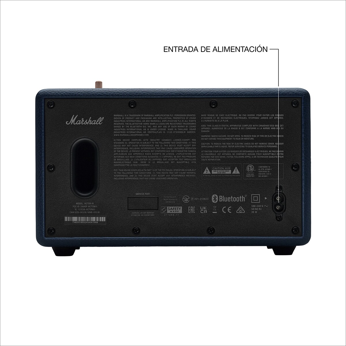 Altavoz Marshall Acton III Bluetooth Azul Medianoche-7