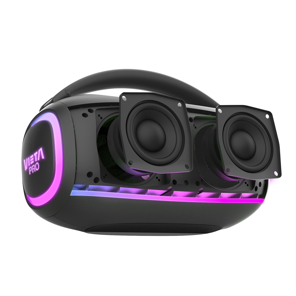Altavoz portátil Vieta Pro Power Max, 60W, hasta 20h de batería, luces LED RGB, IPX4, Bluetooth Negro-3