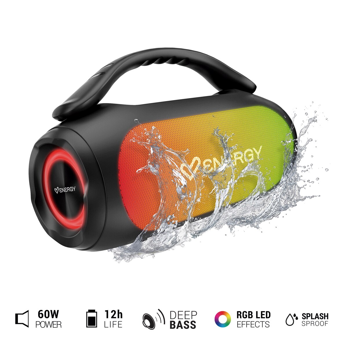 Altavoz Portátil Energy Sistem NeoBeat (60W / Deep Bass / 12h de autonomía / luces LED / TWS) - Negro Negro-6