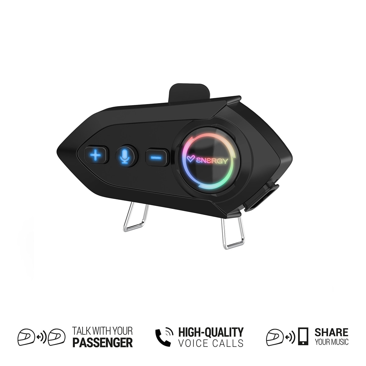 Intercomunicador para casco de moto ENERGY SISTEM Ride Intercom Bluetooth 5.4 - Negro Negro-6