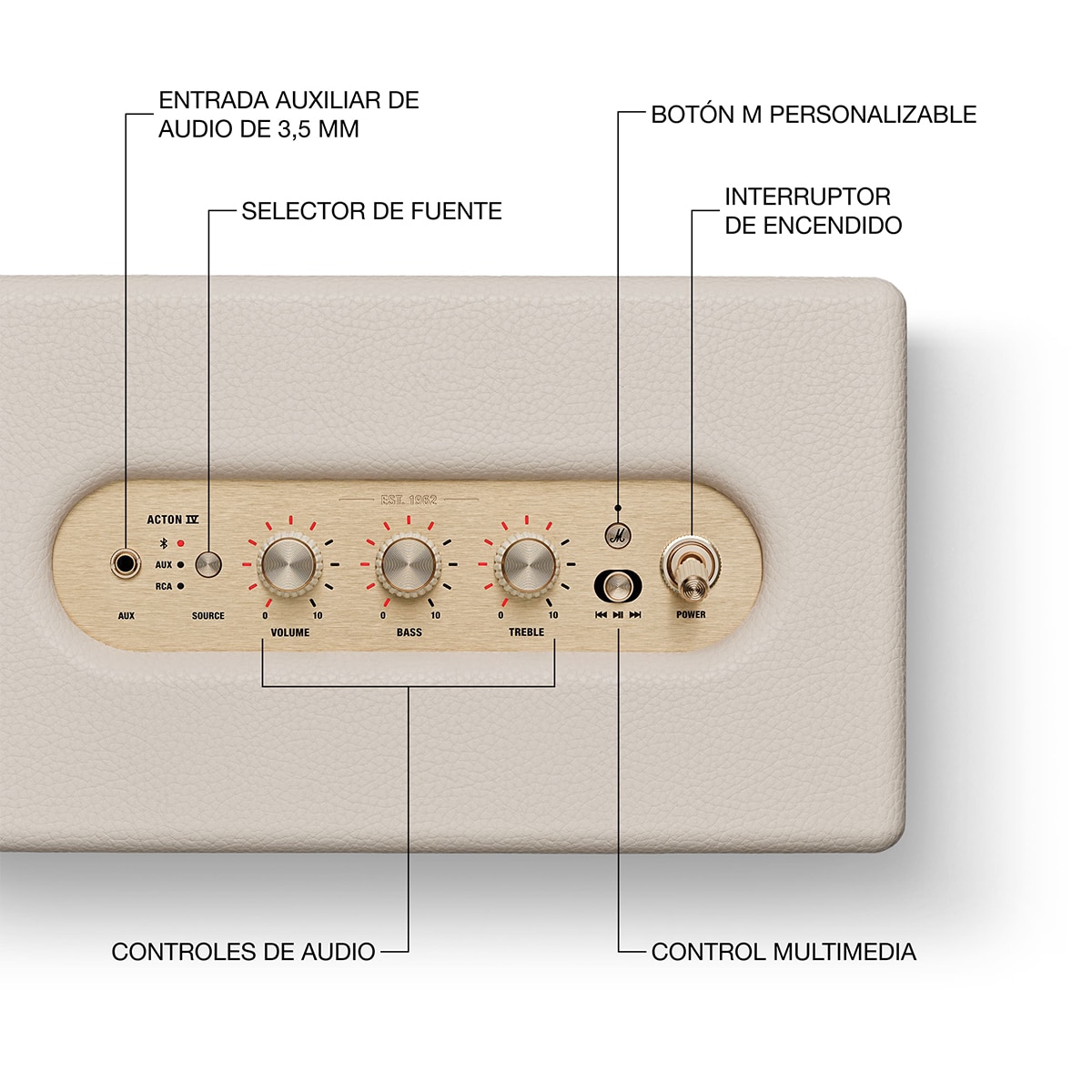 Imagen 2 de Altavoz Marshall Acton IV Bluetooth - Marrón Marrón