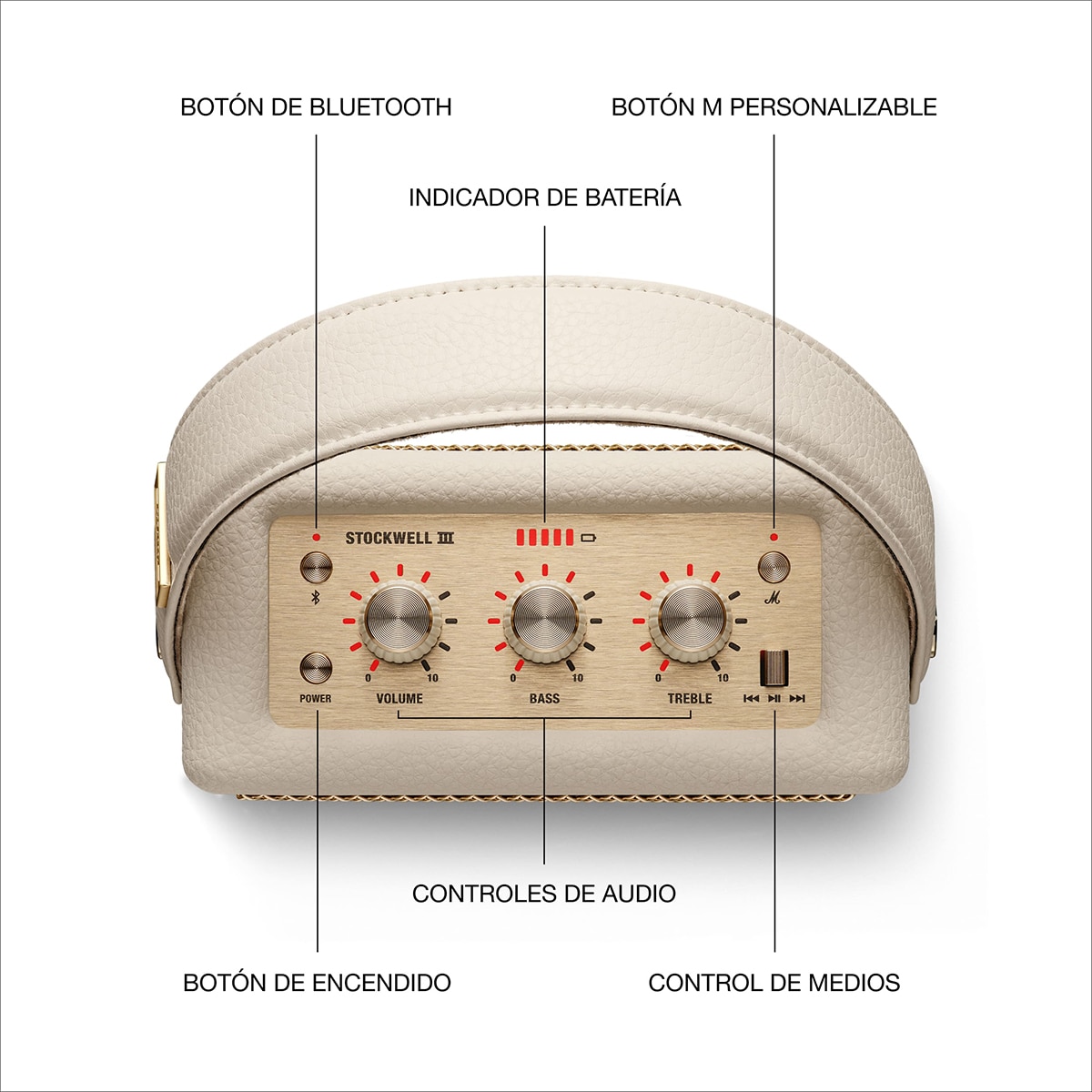 Imagen 6 de Altavoz portátil Marshall Stockwell III Bluetooth - Marrón Marrón