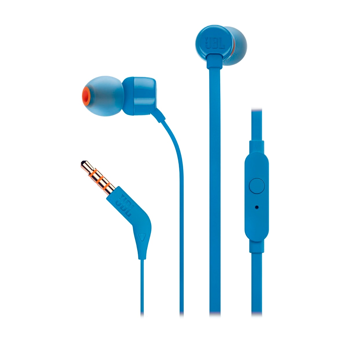 Auriculares de botón JBL T110 Azul con micrófono Azul-1