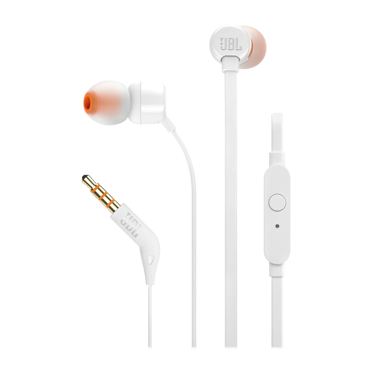 Auriculares de botón JBL T110 Blanco con micrófono Blanco-1