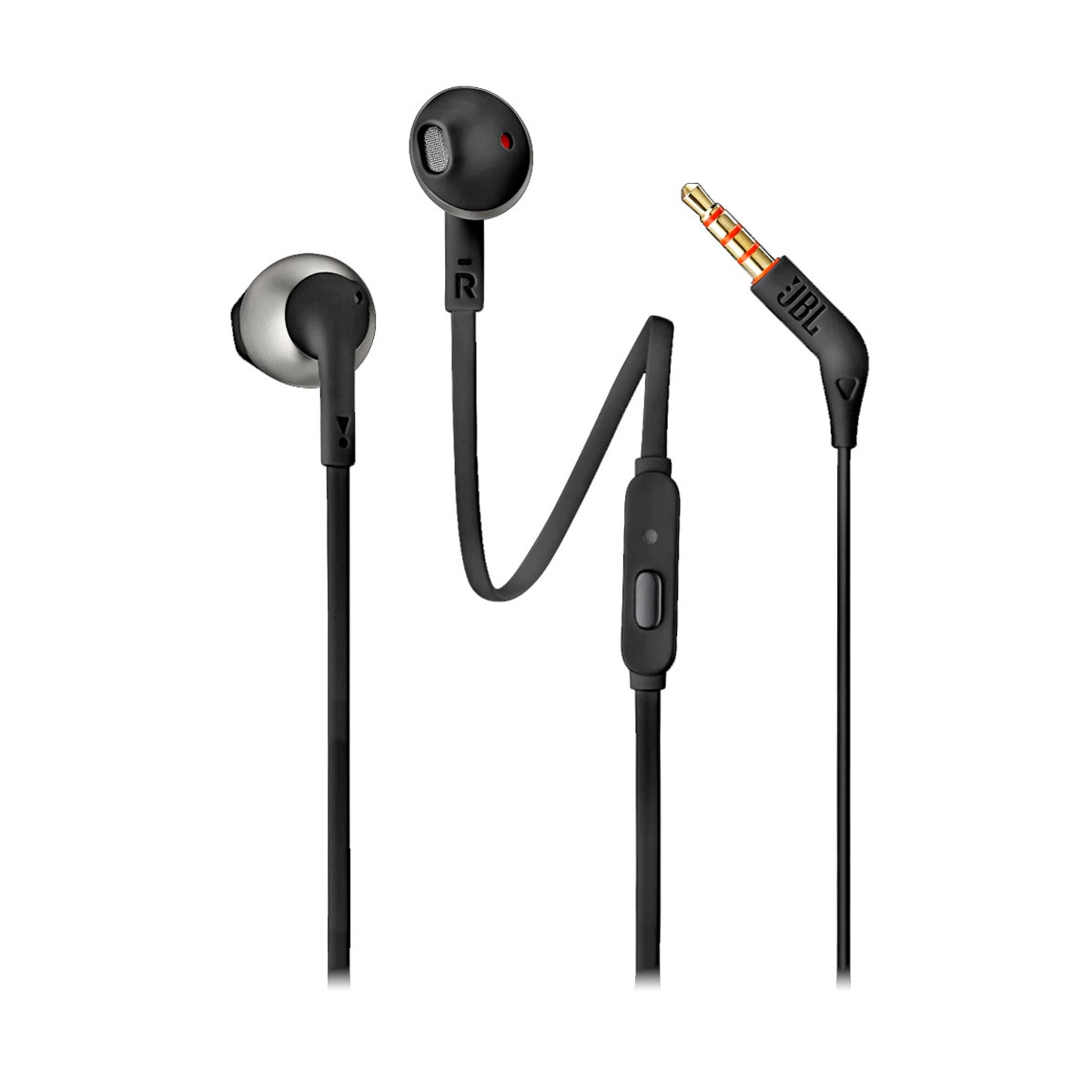Auriculares de botón JBL T205 Negro con micrófono Negro-1