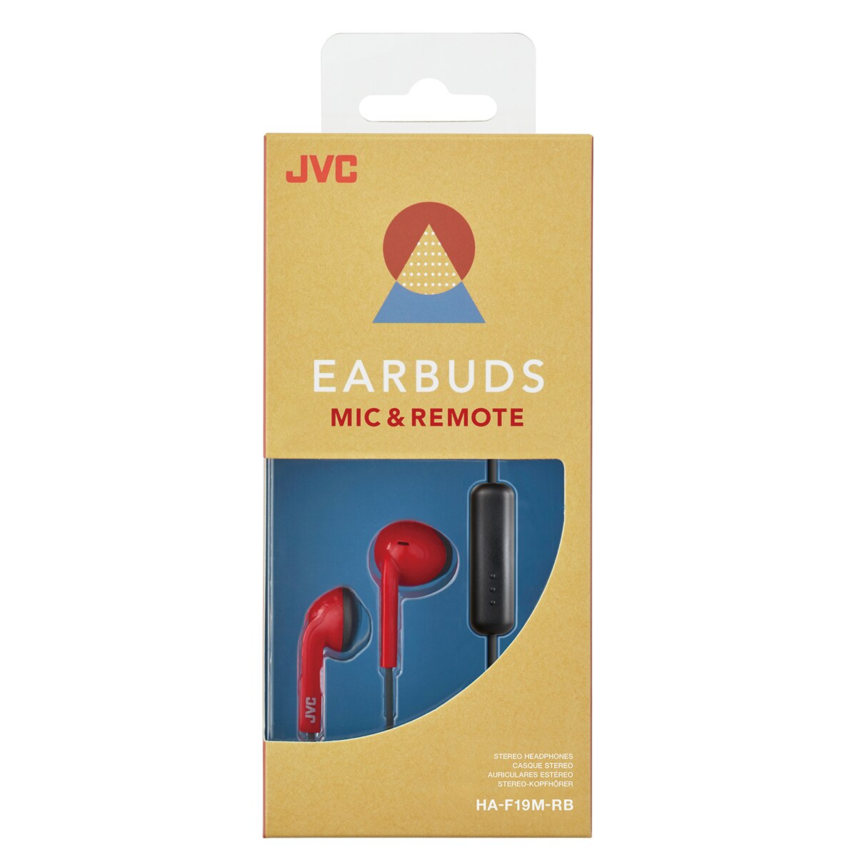 Auriculares de botón JVC HA-F19M-RB-E Rojo con controlador y micrófono Rojo-5