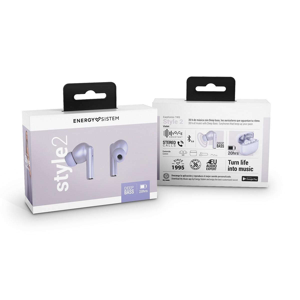 Auriculares de botón Energy Sistem Style 2 True Wireless Stereo Violet Violeta-6