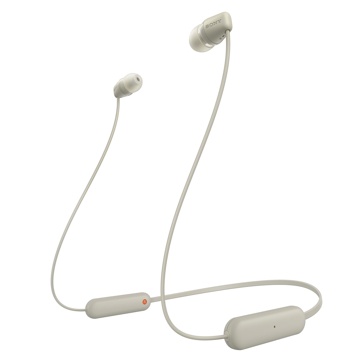 Auriculares de botón Sony WI-C100 Bluetooth con micrófono Crema-1