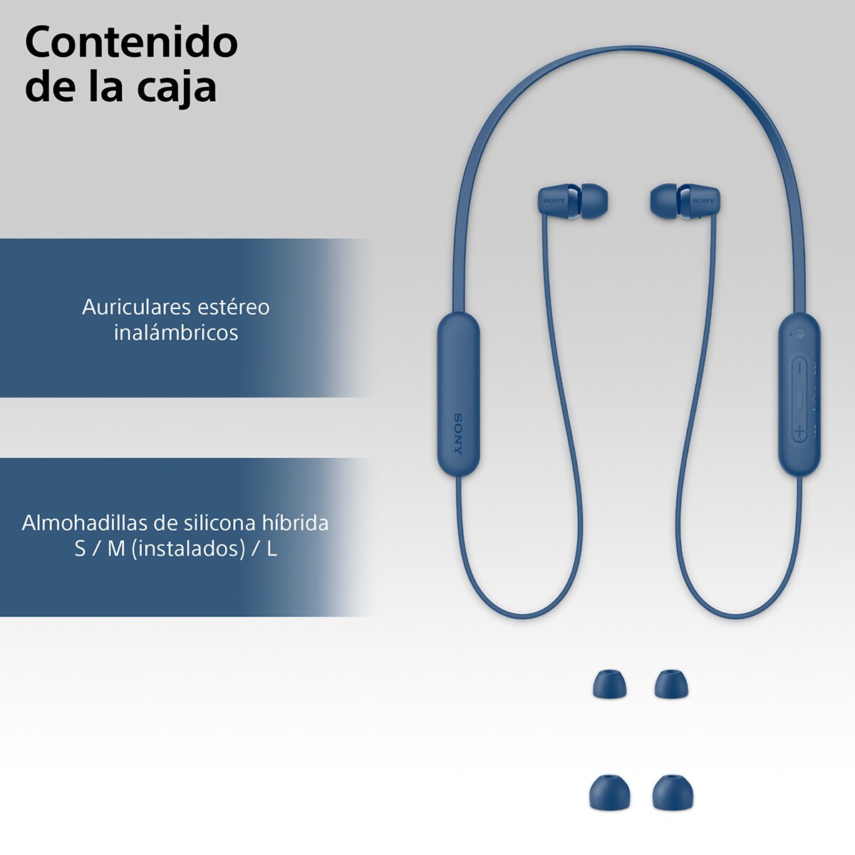 Sony WI-C100 Bluetooth con micrófono Auriculares de botón Azul-6