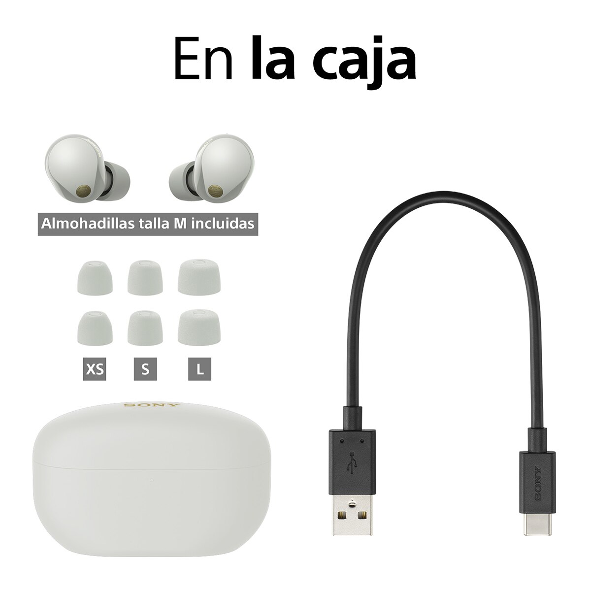 Sony WF-1000XM5 Inalámbricos Cancelación de ruido, 24 h de batería, micrófono, Auriculares compatibles asistentes de voz, para iOS, Android y PC - Plata Plata-10