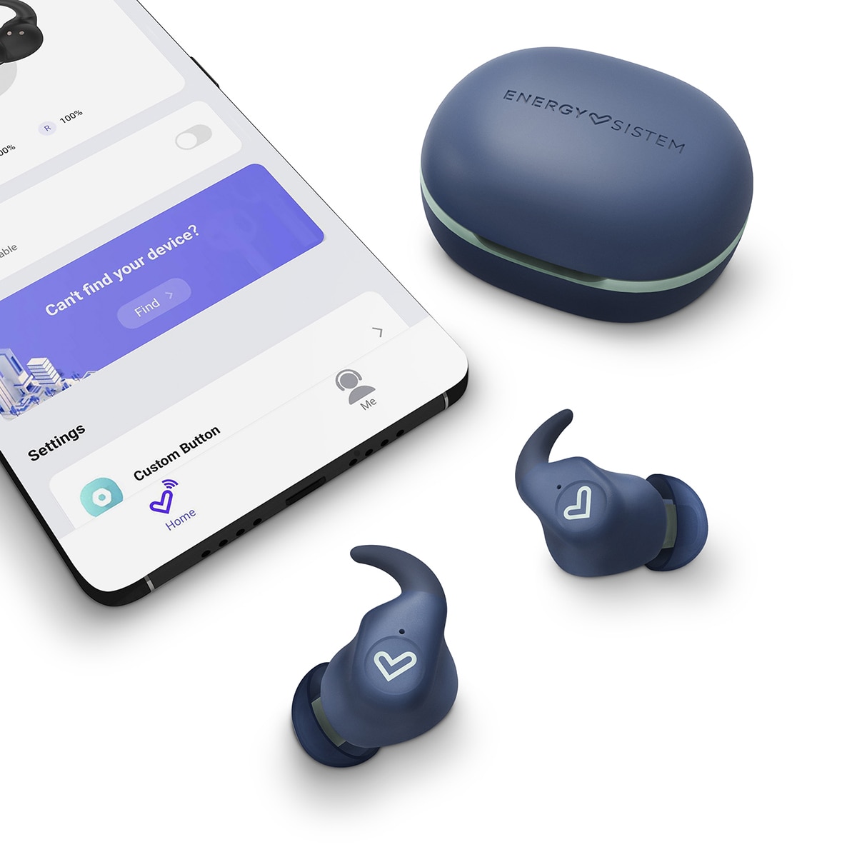 Auriculares True Wireless Energy Sistem Arena Indigo, Bluetooth 5.3, IPX5, Secure-Fit y Esmart Connect App Azul índigo-4
