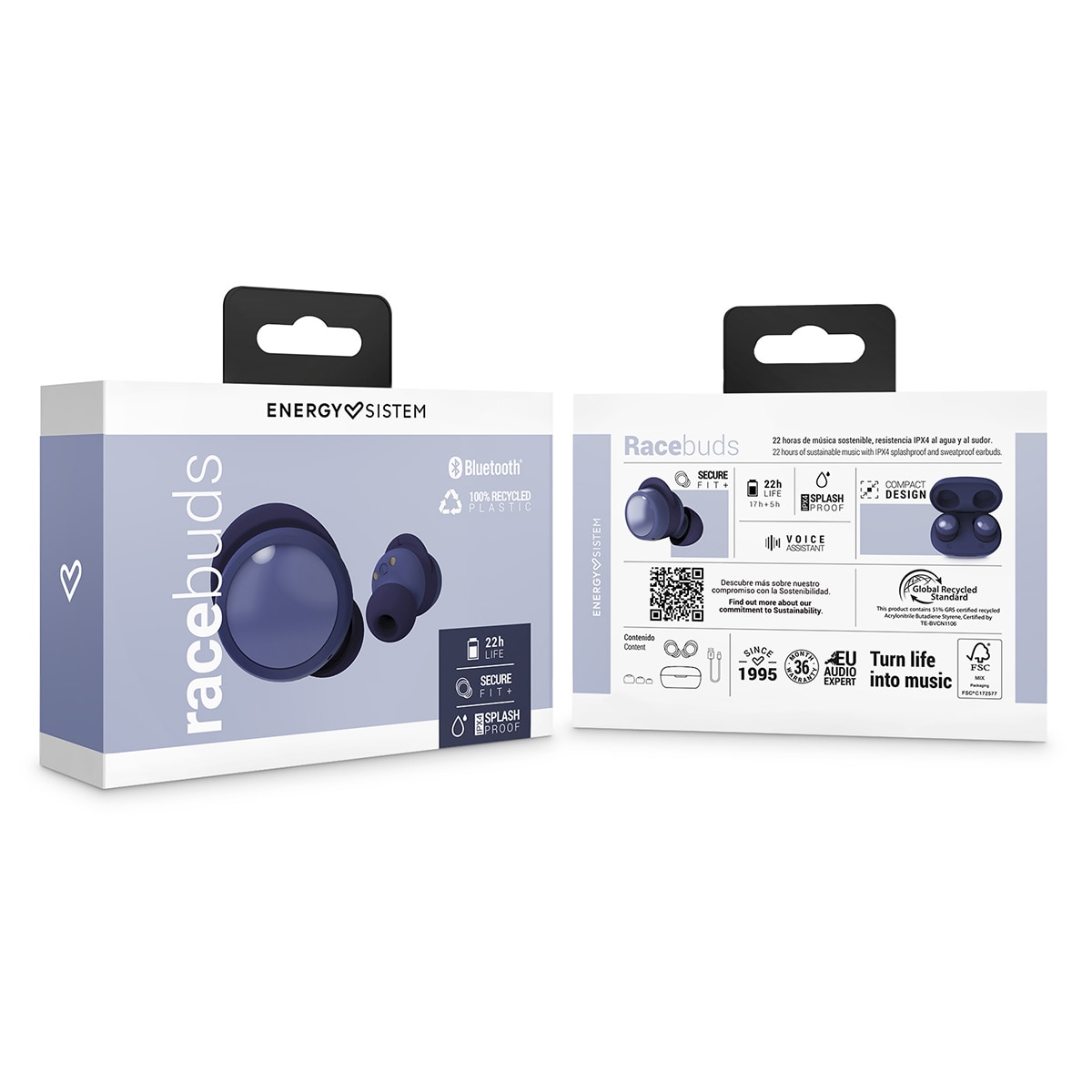 Auriculares True Wireless Energy Sistem RaceBuds, protección IPX4, Sujeción Secure-Fit+, hasta 22h batería Azul-11