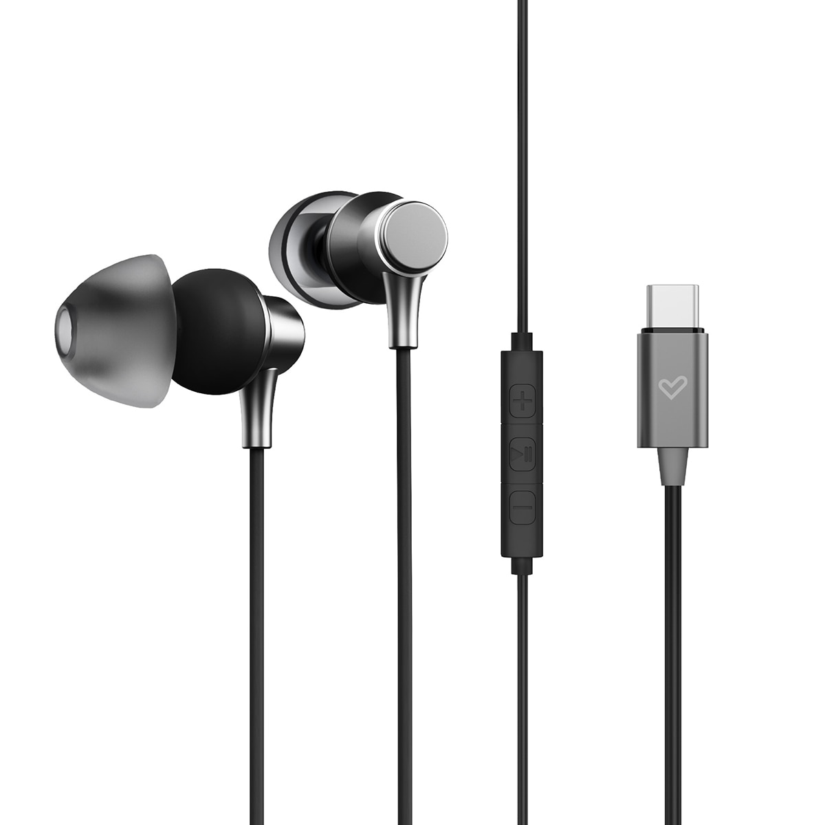 Auriculares de botón Energy Sistem Metallized Type-C Graphite con conversor digital y controlador de música y volumen Gris oscuro-3