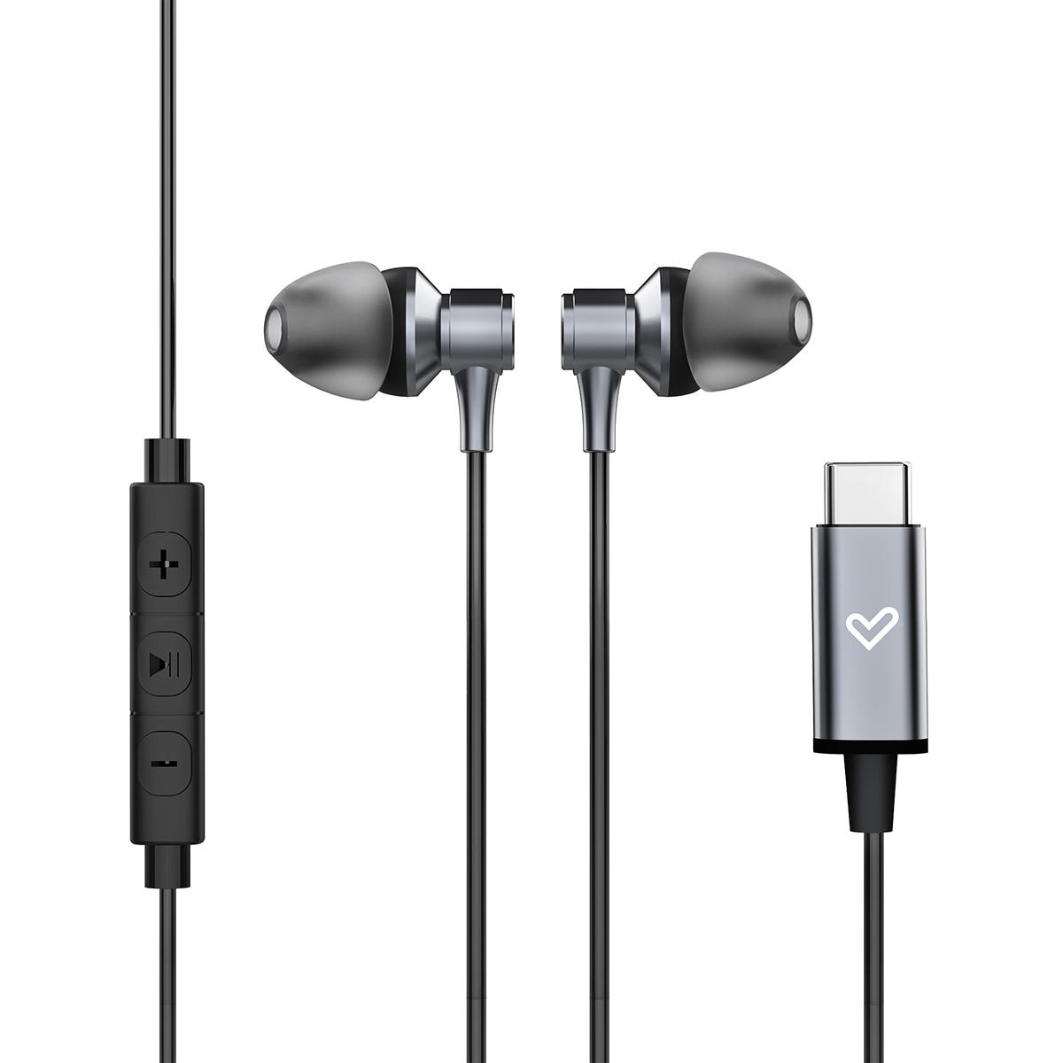 Auriculares de botón Energy Sistem Metallized Type-C Graphite con conversor digital y controlador de música y volumen Gris oscuro-4