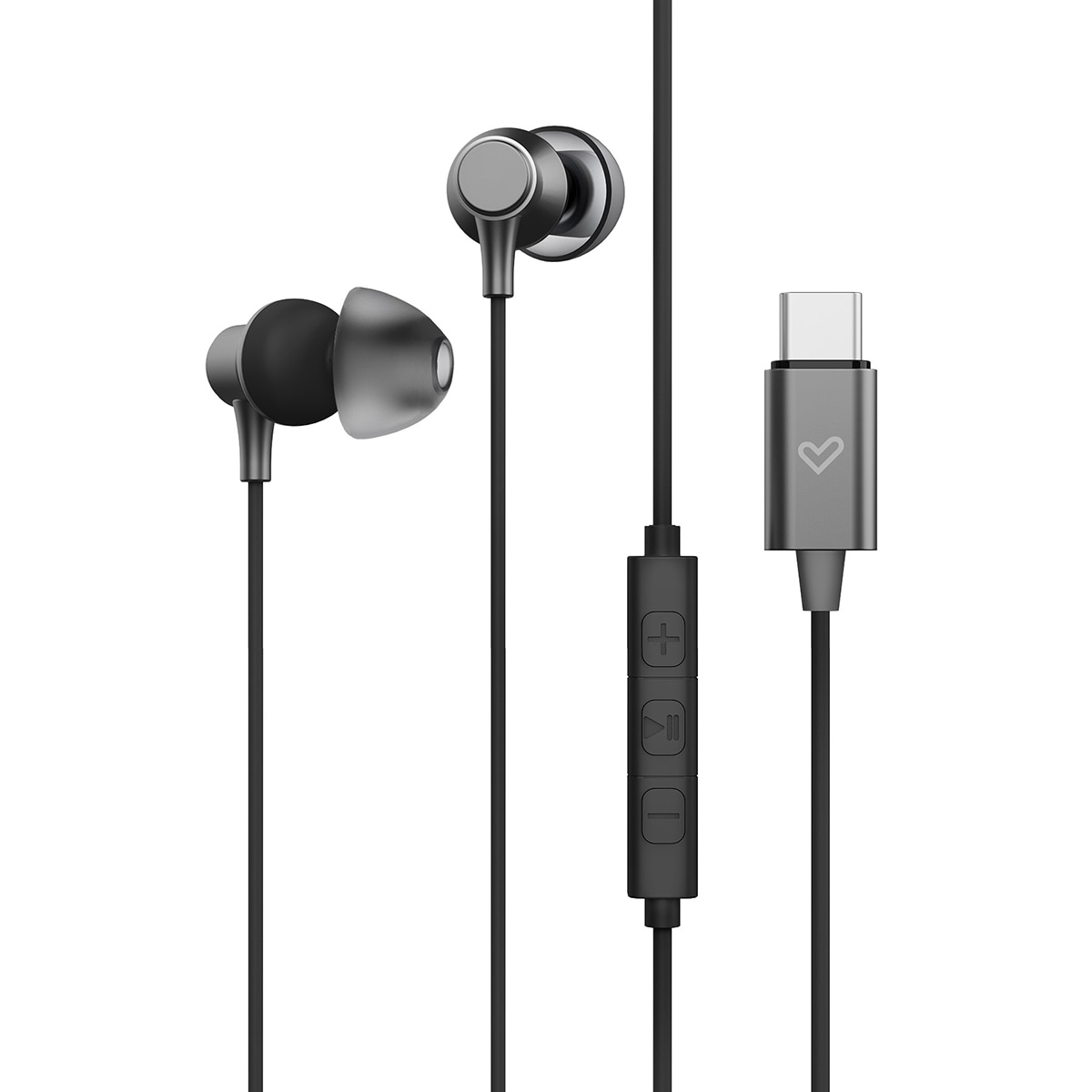 Auriculares de botón Energy Sistem Metallized Type-C Graphite con conversor digital y controlador de música y volumen Gris oscuro-6