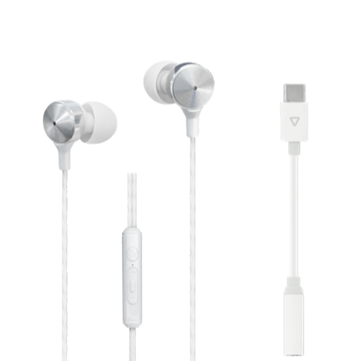 Inves - Auriculares de botón Inves HP-3017, jack 3,5mm + USB-C.
