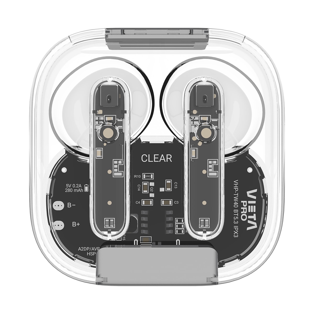 Auriculares True Wireless Vieta Pro Clear transparente Bluetooth 5.3 Transparente-4