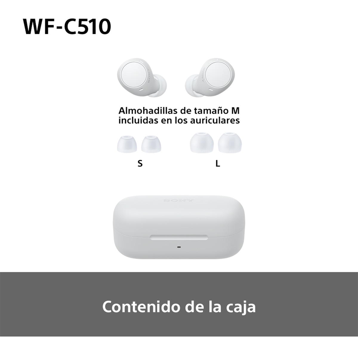 Sony WF-C510 Bluetooth multipunto, hasta 22 horas de batería, Auriculares modo sonido ambiente, IPX4 - Blanco Blanco-12