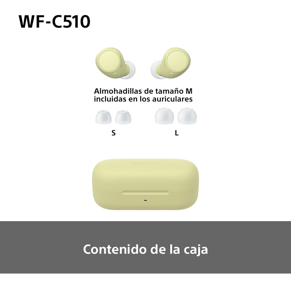 Sony WF-C510 Bluetooth multipunto, hasta 22 horas de batería, Auriculares modo sonido ambiente, IPX4 - Amarillo Amarillo-12