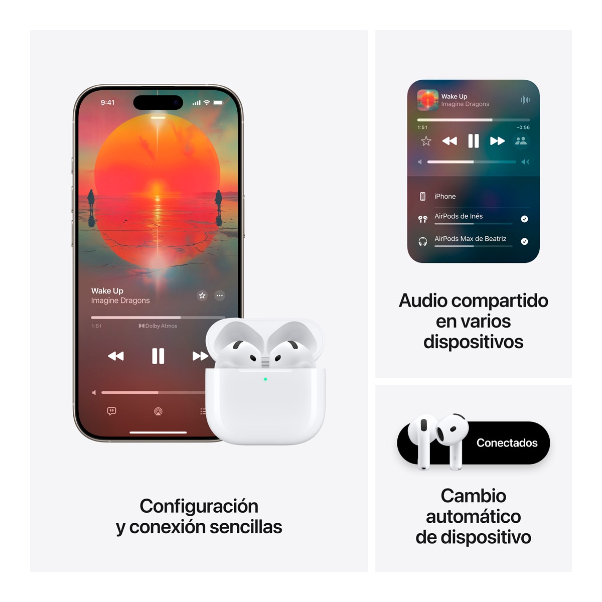 Apple Airpods 4 con cancelación de ruido - Auriculares inalámbricos Bluetooth y Estuche de carga Blanco-9