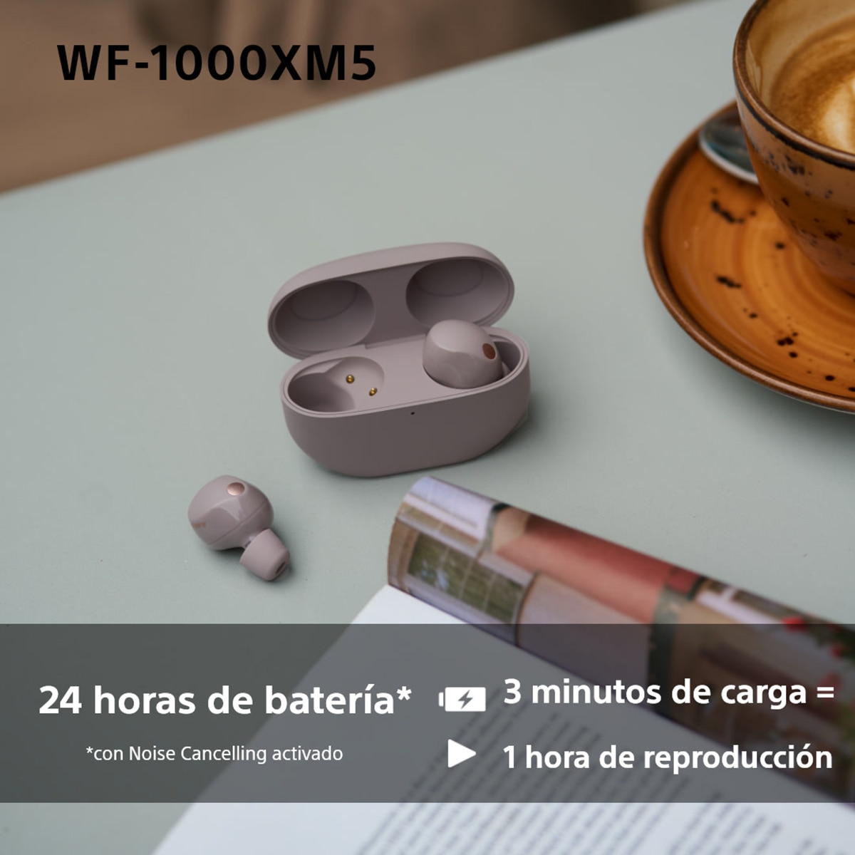 Sony WF-1000XM5 Inalámbricos Cancelación de ruido, 24 h de batería, micrófono, Auriculares compatibles asistentes de voz, para iOS, Android y PC - 220 Rosa palo 220 Rosa palo-6