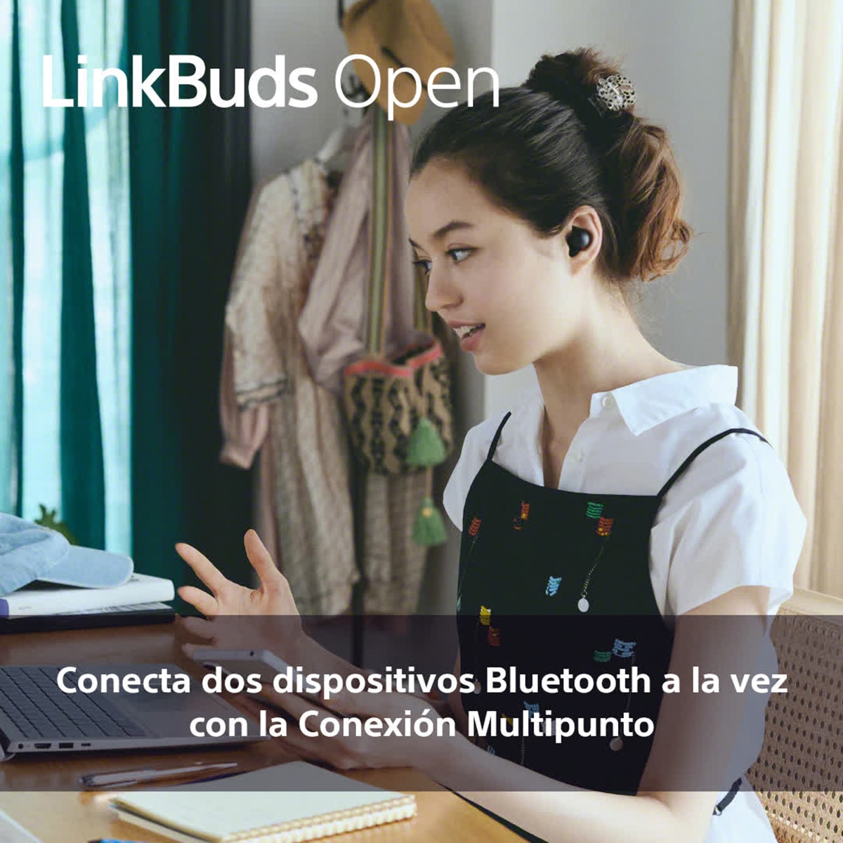Sony LinkBuds Open Inalámbricos, Auriculares conexión multipunto, 22h batería, iOS, Android y PC- Negro Negro-8