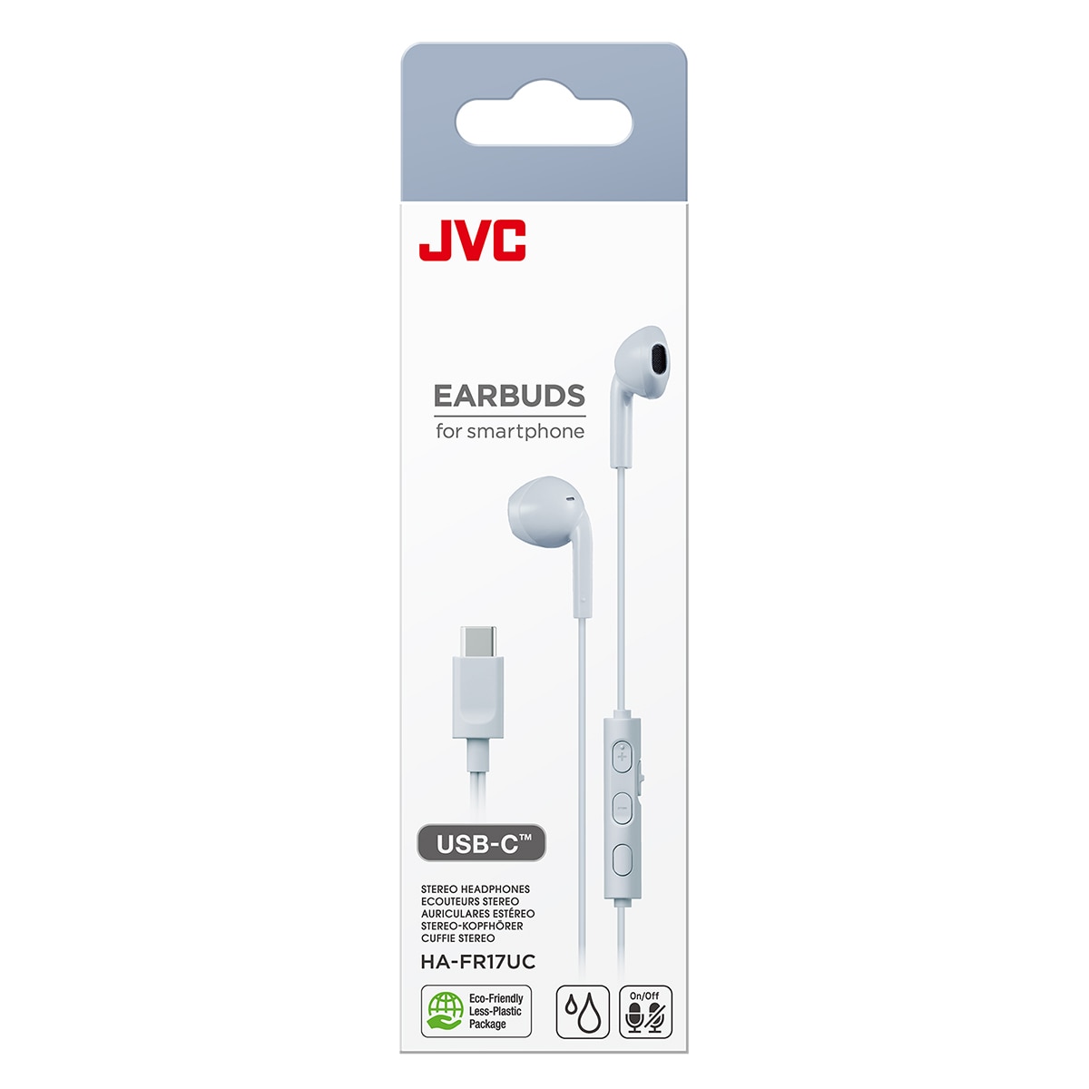 Auriculares de botón JVC HA-FR17UC con cable con mando a distancia Azul-2